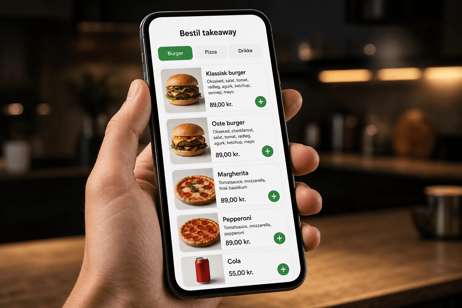 Kunde bestiller på din hjemmeside via mobil